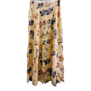 Vintage Express Floral Button Front Maxi Skirt